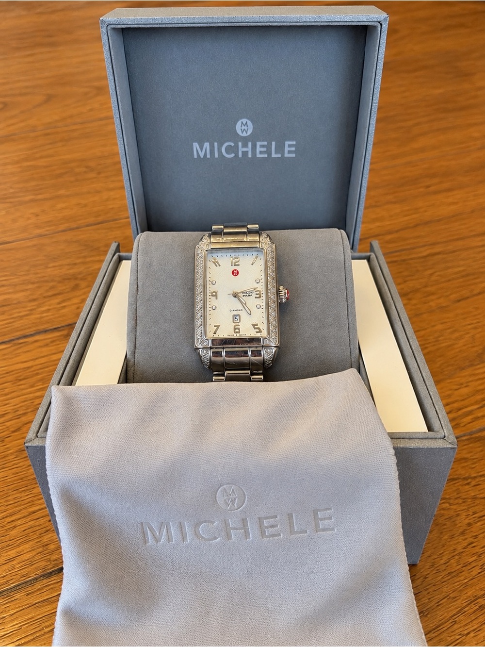 MICHELE Milou Park Diamond Watch .31 CTW 74 Diamonds + Box used- Good condition - Picture 3 of 8